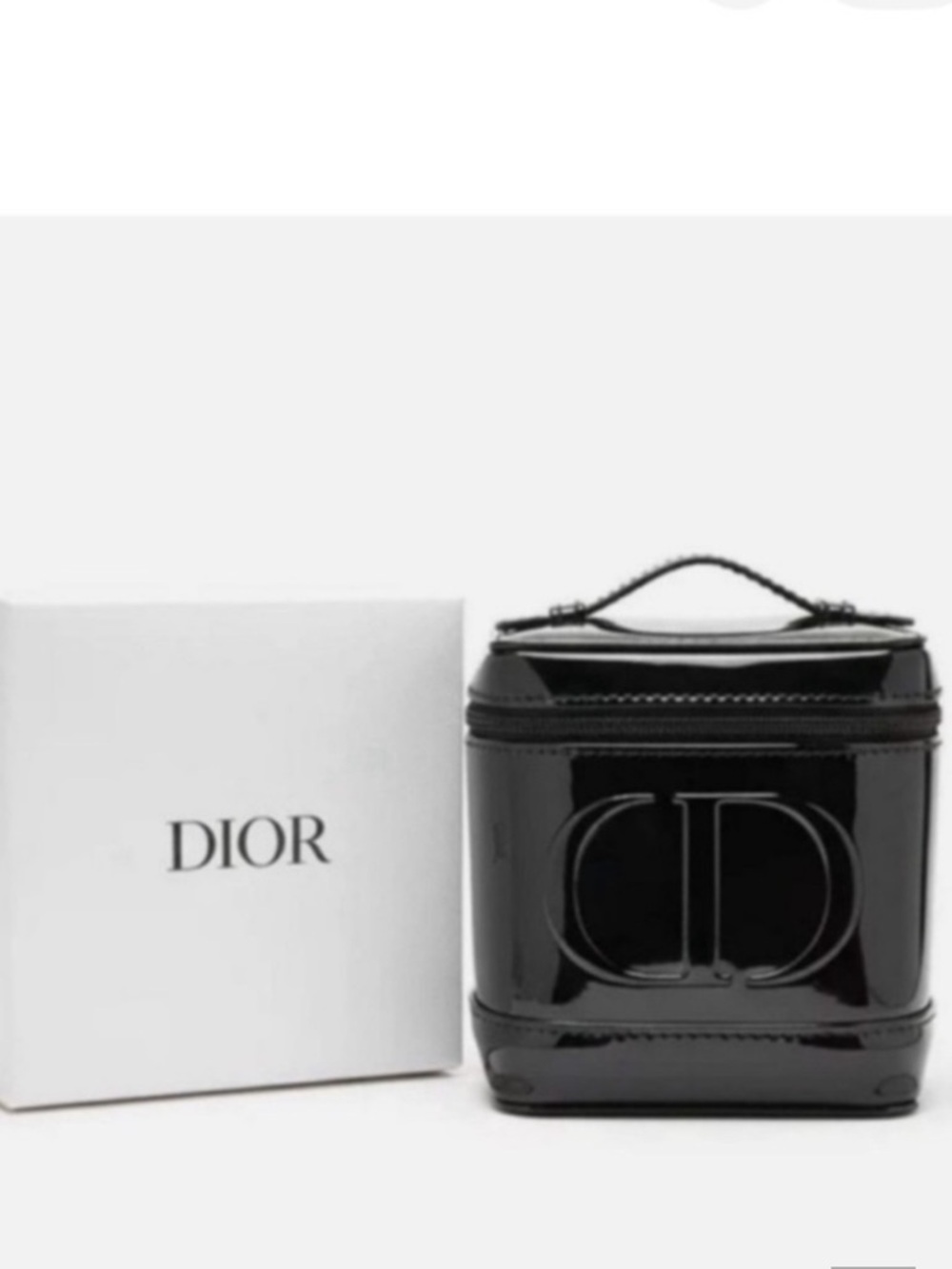 Dior Black Patent CD Embossed Vanity Case